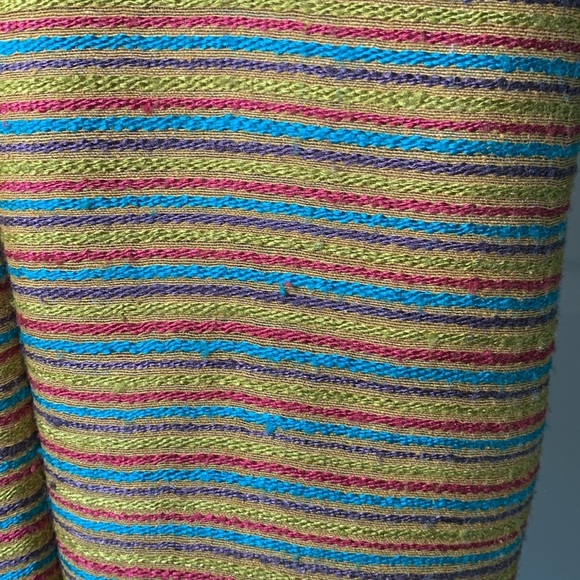 Karomi Indian scarf/stole pattern with stripes- warm jewel/earth tones 100% silk - Picture 7 of 9